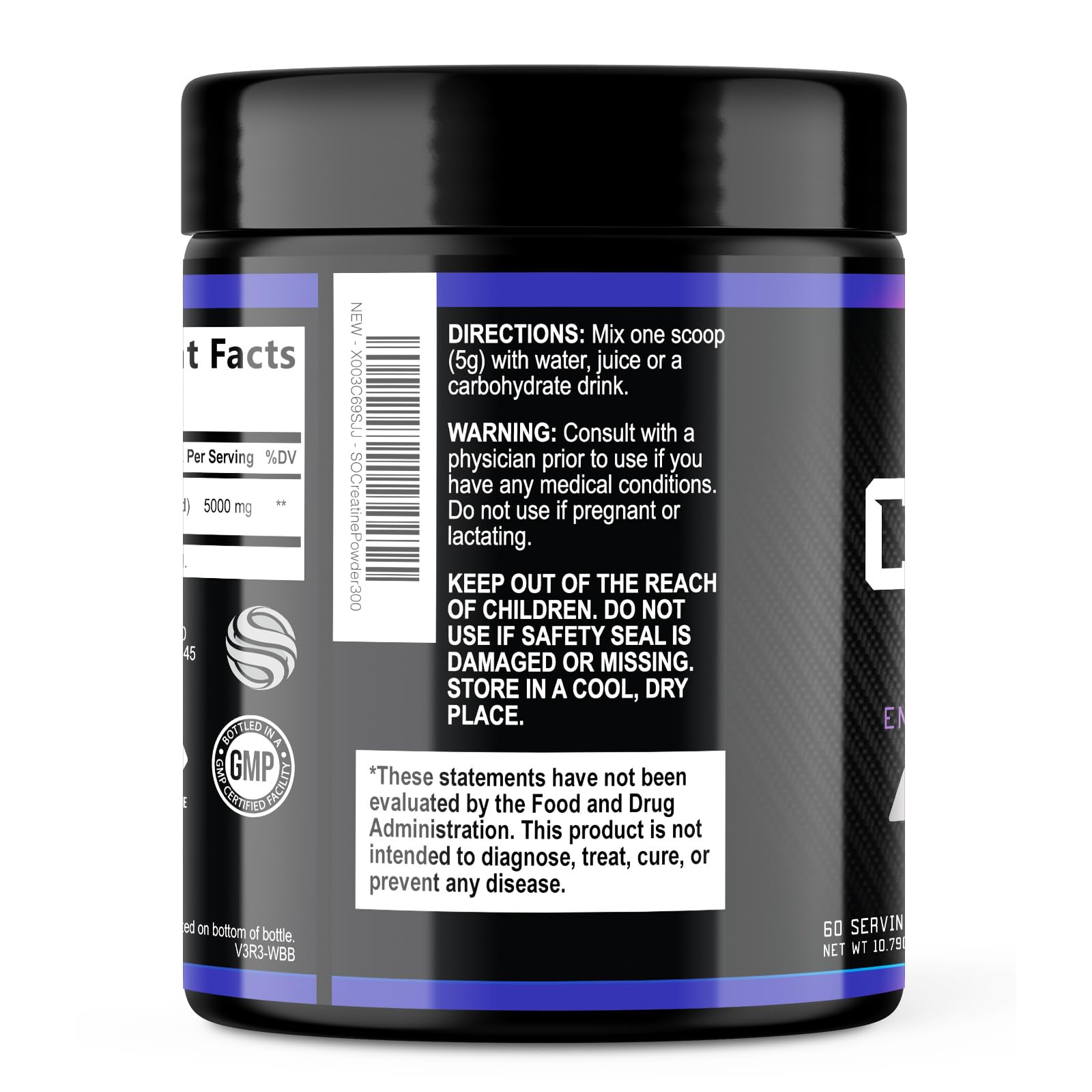Creatine Monohydrate Powder 5000mg - Pure Micronized Creatine Mono 5G Nutritional Supplement - Pre Workout for Energy & Muscle Support for Men and Women, Unflavored, Bottled in USA - 60 Servings — Amazon image 8