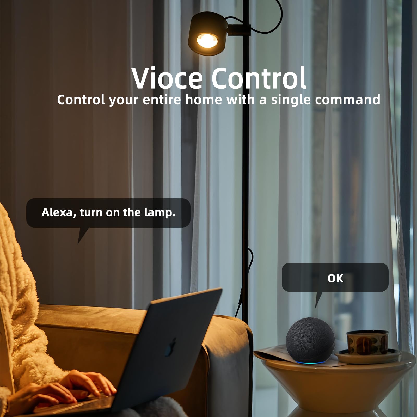 Presa intelligente Wi-Fi per dimmer | Controllo vocale e app | Compatibile con Smart Life|Nessun hub richiesto | Adatto per lampade LED dimmerabili esistenti