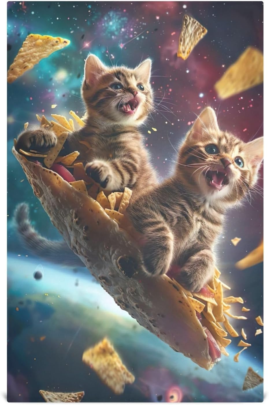 ODAWA Funny Cat Galaxy Kitchen Towles Soft and Super Absorbent Dish Towel Hand Towels Housewarming Gifts for New Home (18"x 28", 6 Pack)