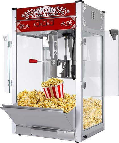 Miniatura 10 de Máquina comercial de palomitas de maíz de 12 onzas, máquina de palomitas de maíz para cine con hervidor de acero inoxidable y vidrio templado, 850 W