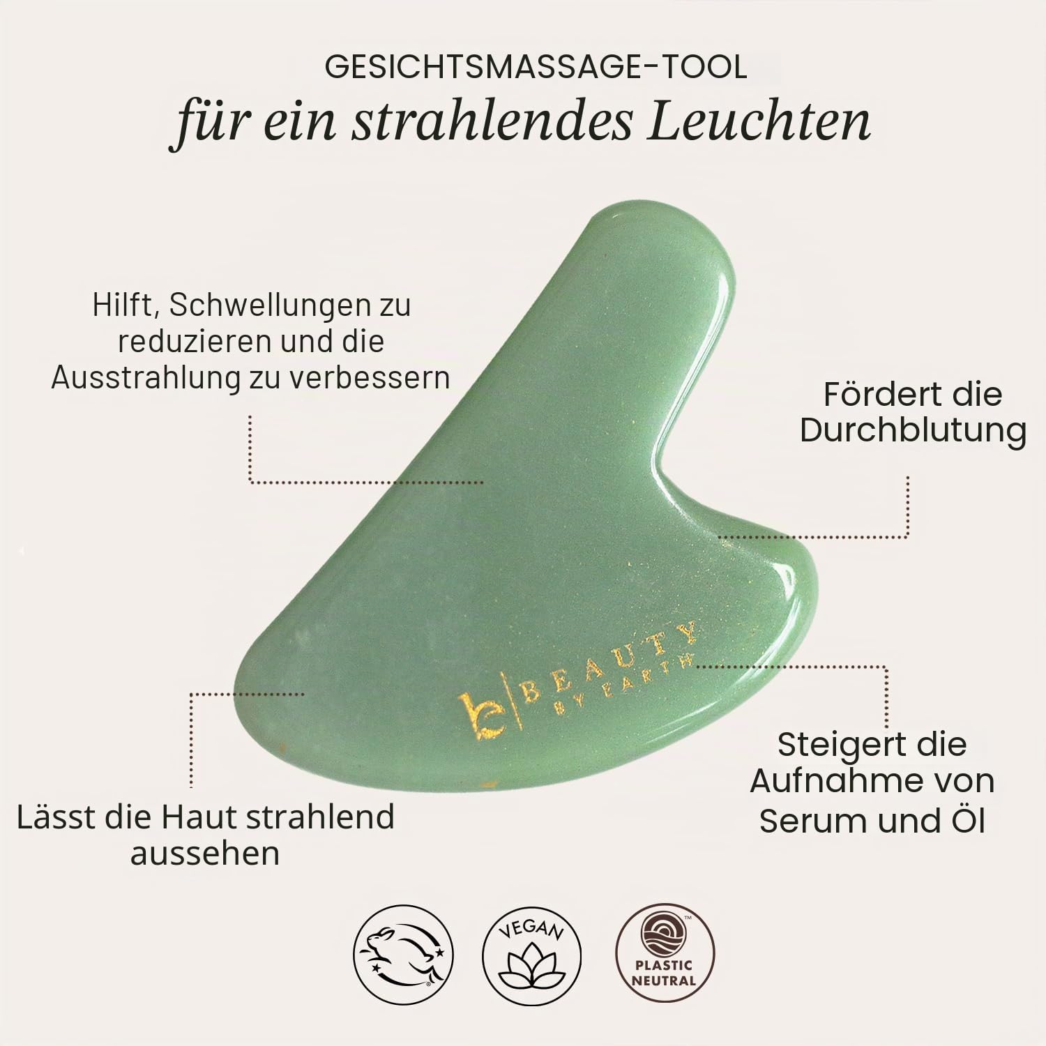 Sponsored Ad - Gua Sha Tool - Jade Stone Guasha Scraping Massage Tool, Facial Massage for Lymphatic Drainage for Face, Eye.