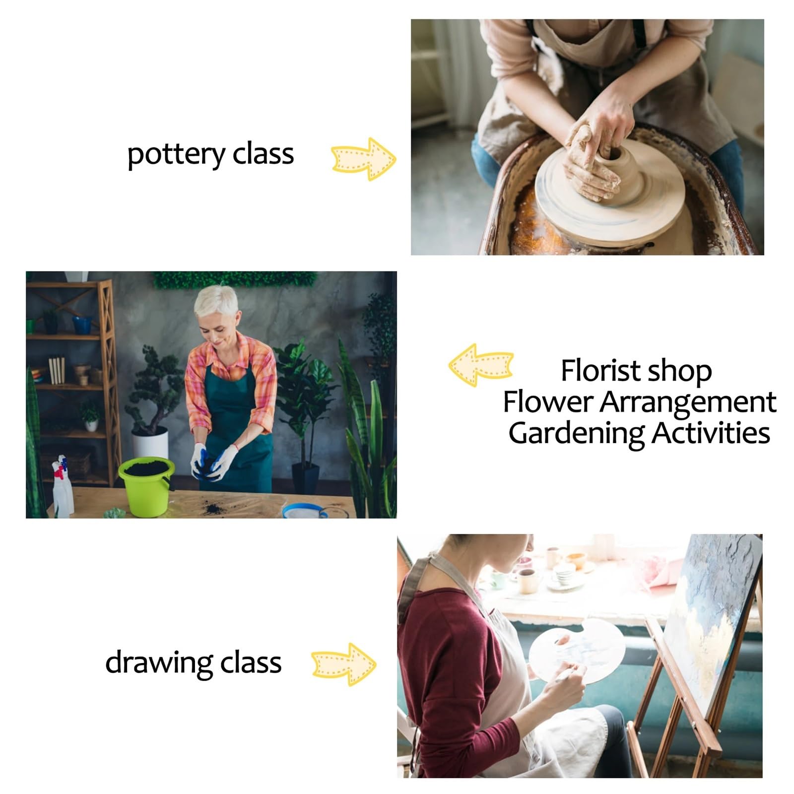 Płócienne fartuchy robocze, Fartuch ceramiczny z dzielonymi nogawkami i kieszonkową rzeźbą ceramiczną DIY wielokolorowy 100x76CM