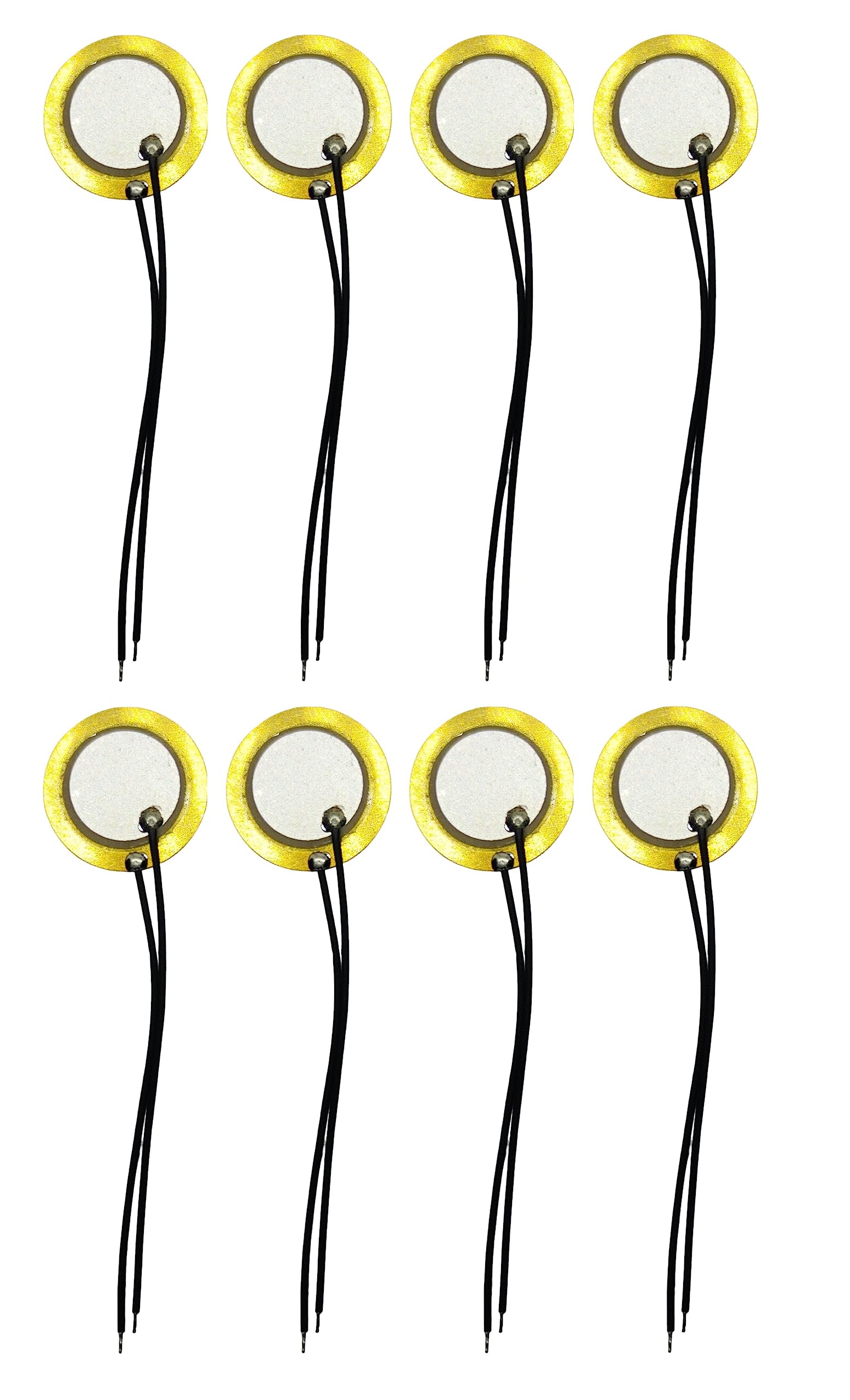 INVENTO 8Pcs 12mm Piezo Ceramic Elements Sounder Sensor Trigger Drum Disc Piezoelectric Buzzer Copper For DIY