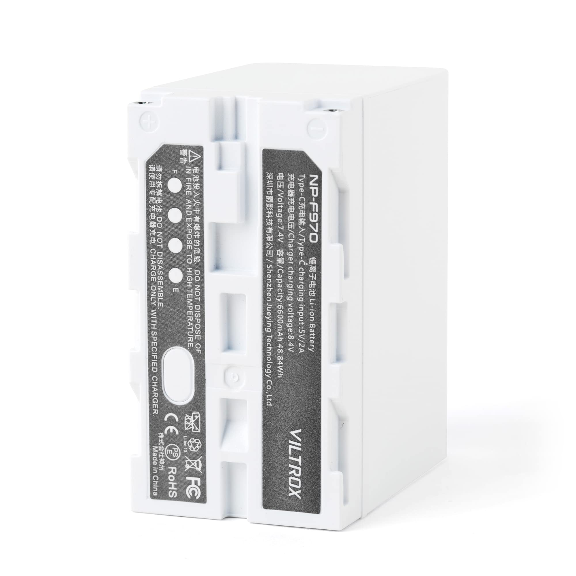 VILTROX NP-F970 akumulator zastępczy 2 sztuki 6600 mAh do F970 F960 F950 F770 F750 F570 F550 F330, akumulator wielokrotnego ładowania, kompatybilny z Godox Viltrox Neewer LED lampa wideo/monitor