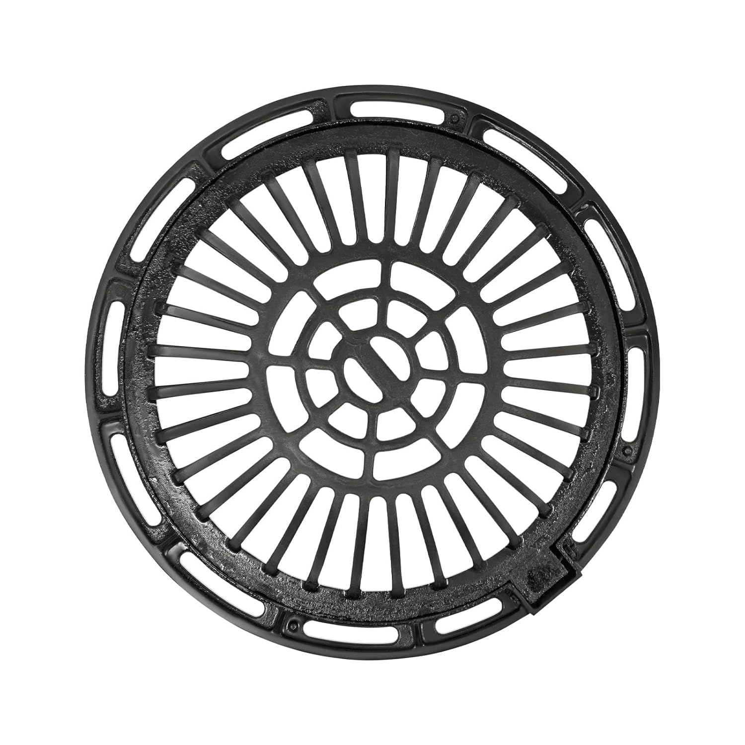 Drainage Grate with Frame, 23 in Heavy Duty Driveway Drain Grate, Metal Sewer Grate Load 27.5 lbs, Rust-Proof Metal Sewer Grate for Planter Beds, Gardens, Mulch Areas