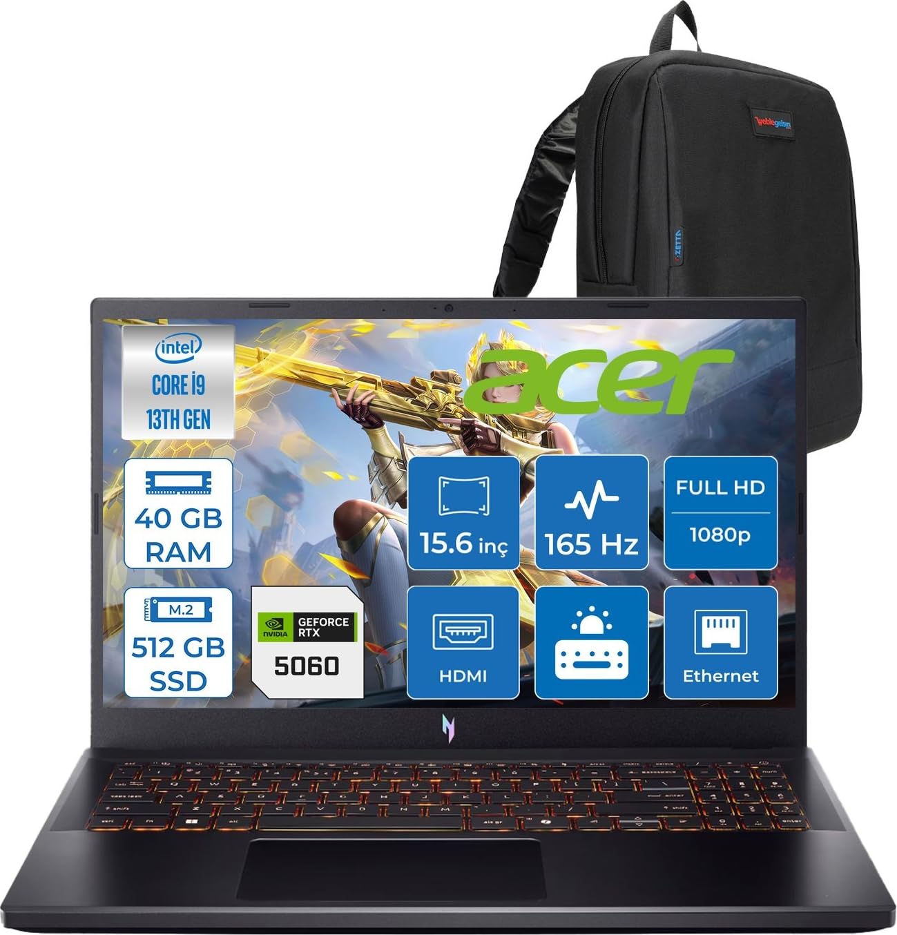 Acer Nitro V15 ANV15-52-91EQ Intel Core I9 13900H 40GB 512GB SSD