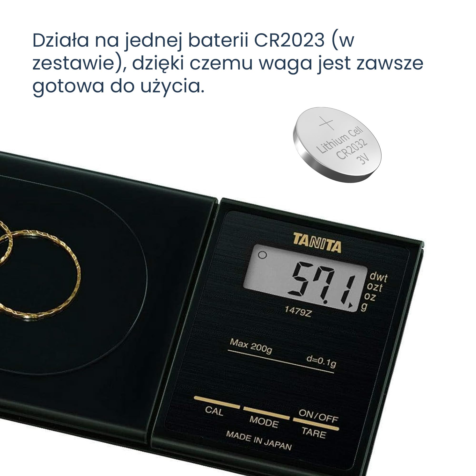 Tanita 1479Z waga kuchenna do 200 g, wyświetlacz LCD, kolor czarny