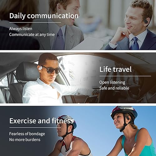 Miniatura 3 de Auriculares de una sola oreja abierta, auricular Bluetooth inalámbrico para un sonido potente, 16 horas de reproducción Bluetooth 5.2 auricular
