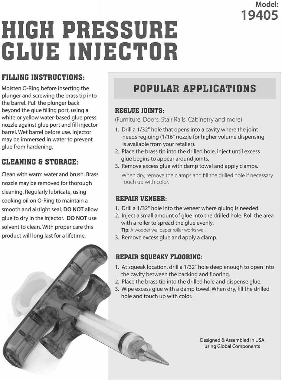 Big Horn 19405 High Pressure Glue Injector