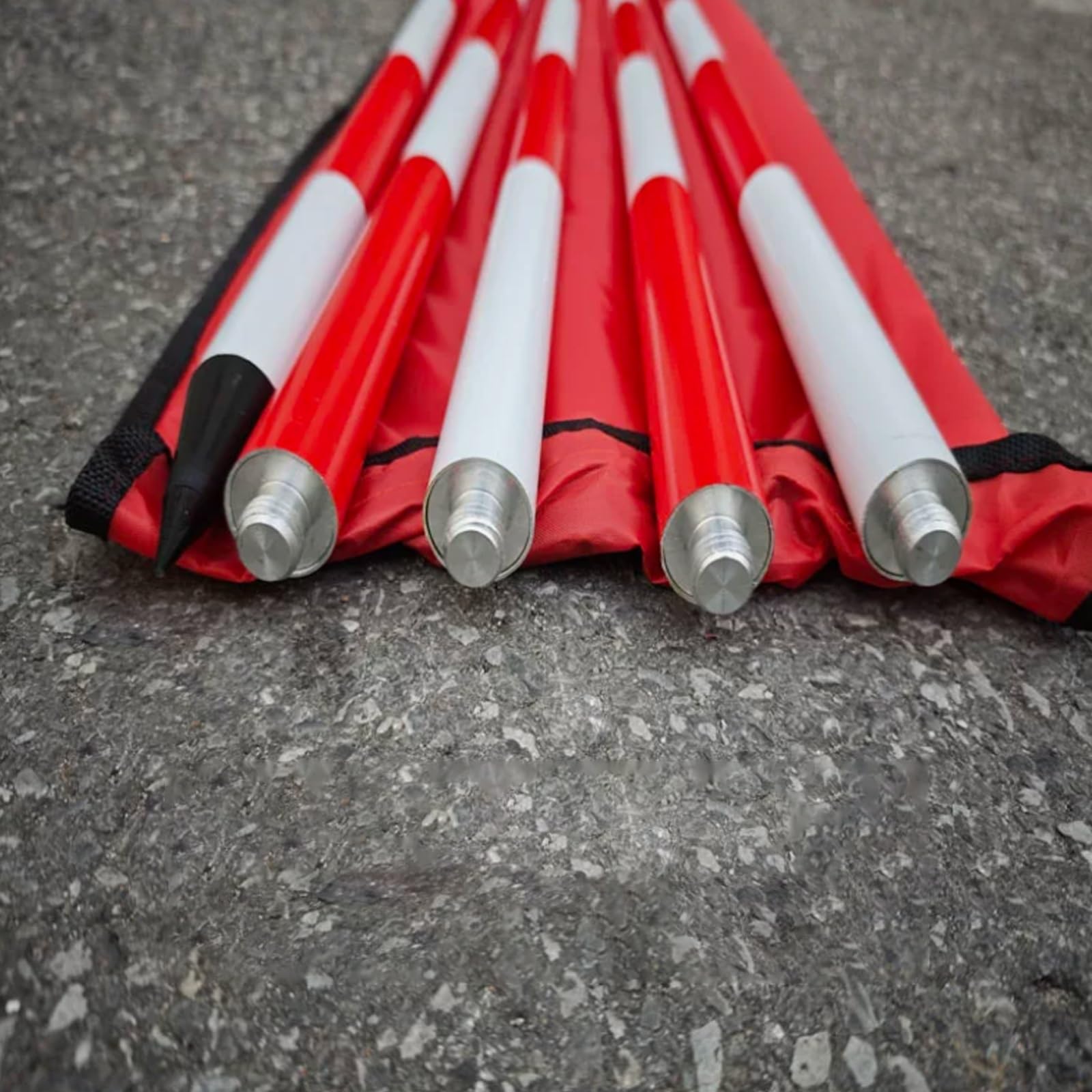 Wlcgyd One Color Professional Surveying Range Pole, Metal Detectable Pole For Highways Construction, Retractable Distance Mesuring Poles/Tower Ruler(16.4Ft/5M)