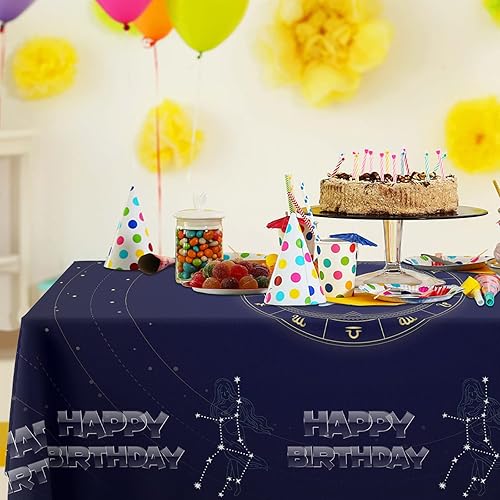 Miniatura 4 de Mantel de feliz cumpleaños de Virgo con constelación creativa del zodiaco con diseño de enredadera, decoración para fiesta de cumpleaños, cocina
