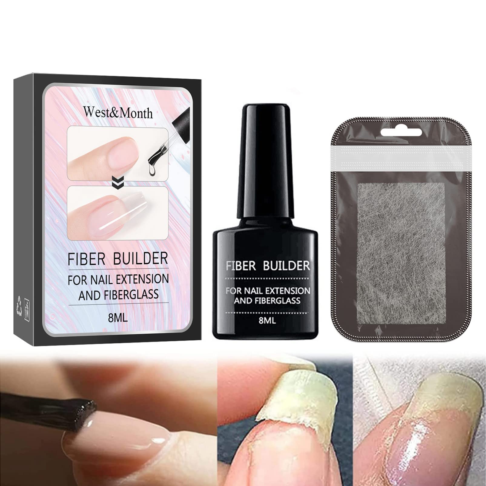 Nail Glue Instant Cracked Nail Repair Gel, Nail Treatment Repair Gel, Nail Repair Glue for