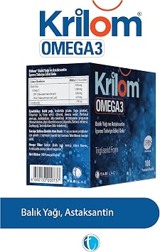 Krilom Omega 3 100 Kapsül Balık Yağı ve Astaksatin Ekstresi