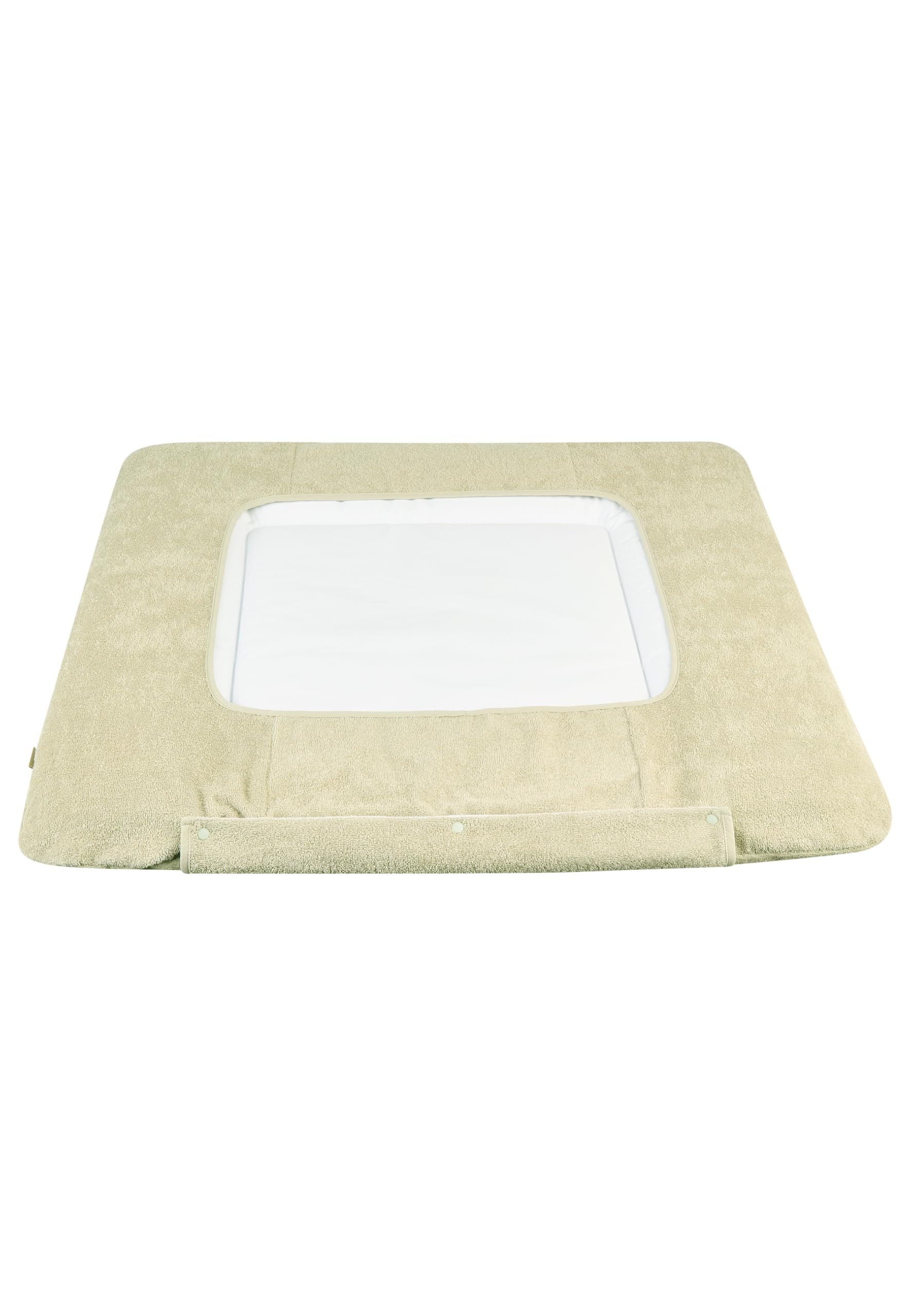 Sterntaler Wickelauflagenbezug Giraffe & Löwe 80x90cm – Saugfähige Baumwolle mit abtrennbarem, wasserundurchlässigem Frottee-Teil – süße Stickereien – Wickelunterlage für Unterwegs, steingrau