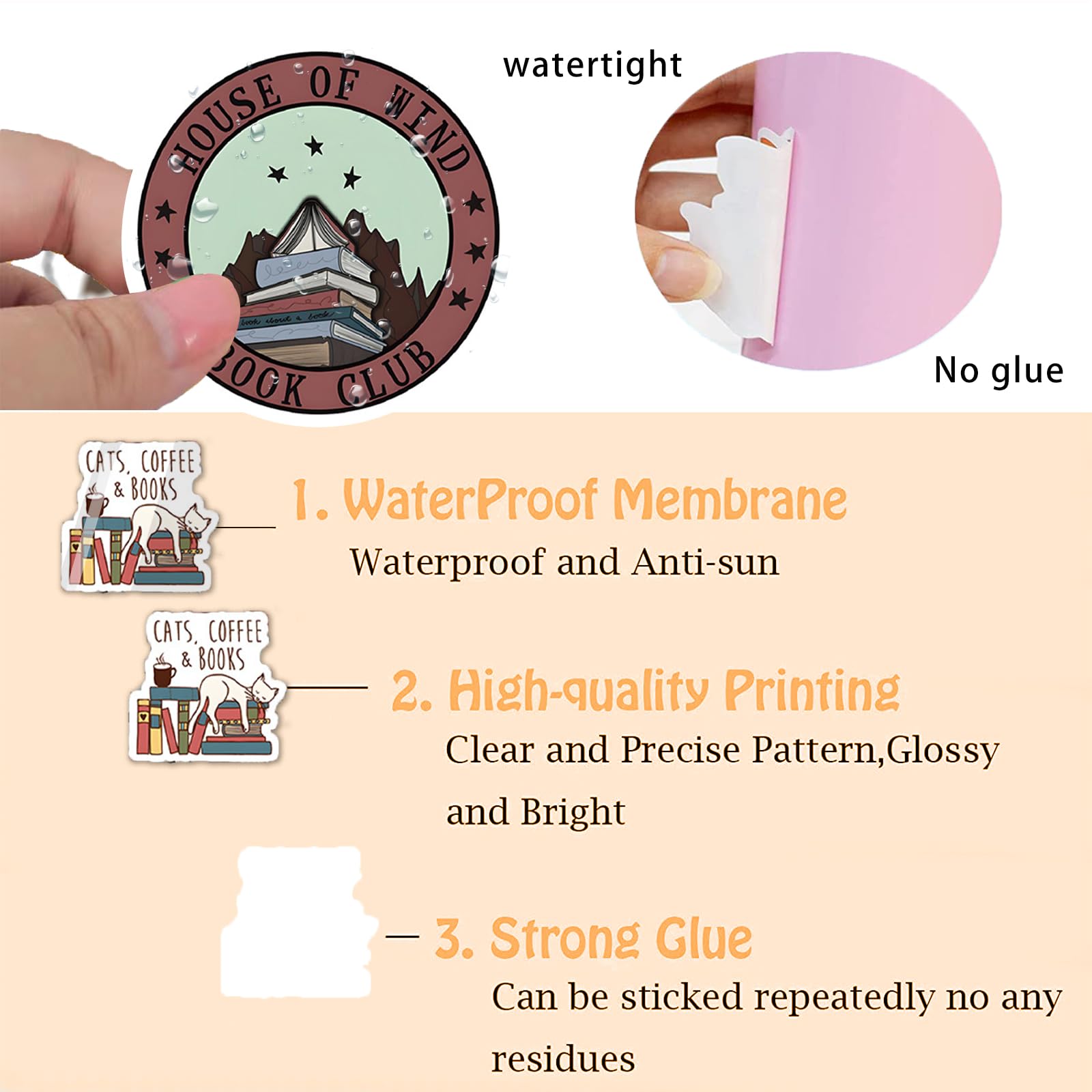 Moguri Lot De 120 Autocollants Roses En Vinyle Imperméables