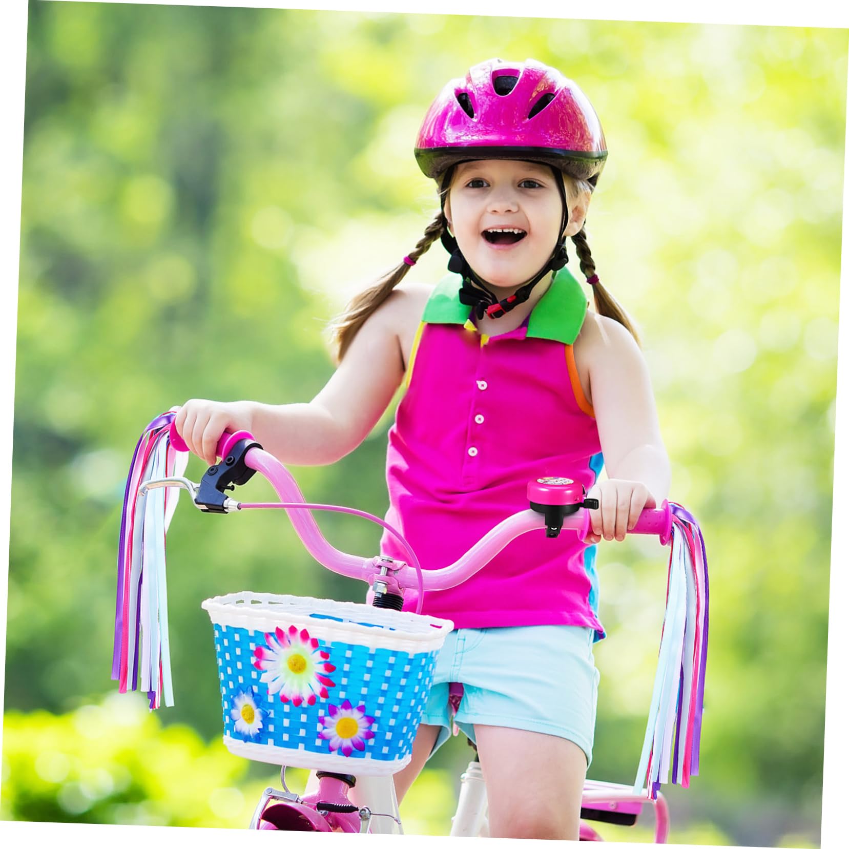 ibasenice Timbre de Bicicleta con Sonido Fuerte y Serpentinas Coloridas Accesorio Divertido para Manillar de Bicicleta y Scooter Diseño para Niñas
