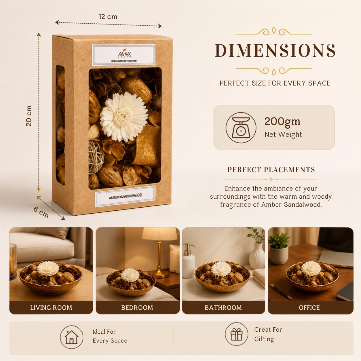 AuraDecor Potpourri - Amber Sandalwood Fragrance -8 AuraDecor Potpourri - Amber Sandalwood Fragrance -8