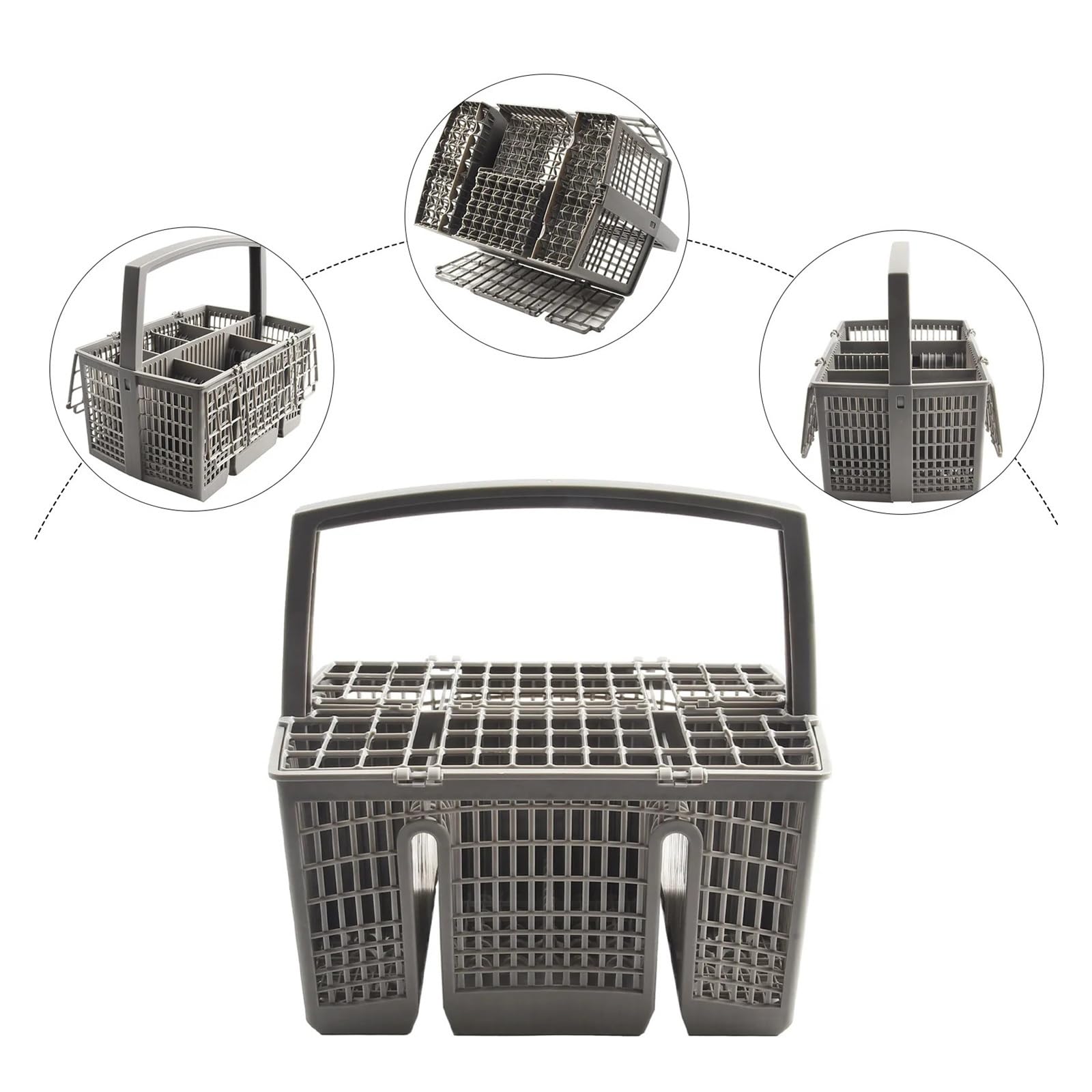Compatible con cesta de cubiertos para lavavajillas Siemens, repuesto de plástico gris, compatible con SZ73100