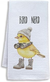 Funny Bird Nerd Kitchen Towels, Birds Lover Watcher Gift Dish Tea Towels for Kitchen, Birding Gifts Decorative Hand Towels for Bathroom Decor, 16x24 Inch