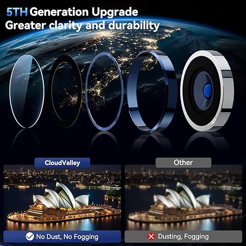 Miniatura 10 de CloudValley Protector de lente de cámara para iPhone 15 Pro  15 Pro Max, cubierta de cámara de vidrio templado Ultra-HD compatible con fundas Anillo