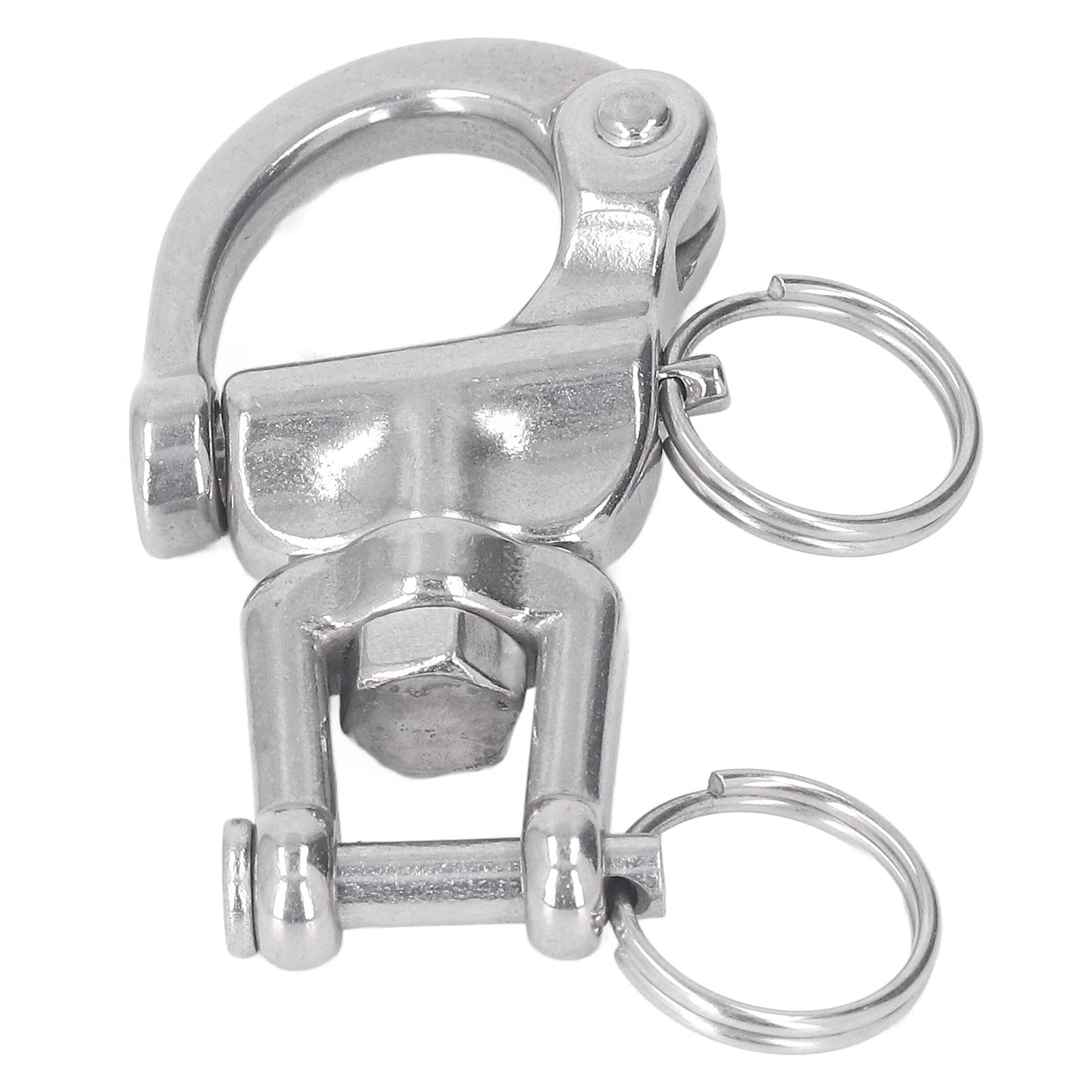 equlup Marine Swiveling Snap Shackle, Stainless Steel Marine Swiveling Snap Hook, Sailing Boat Snap Shackle for Boat Anchor Ropes and Cables