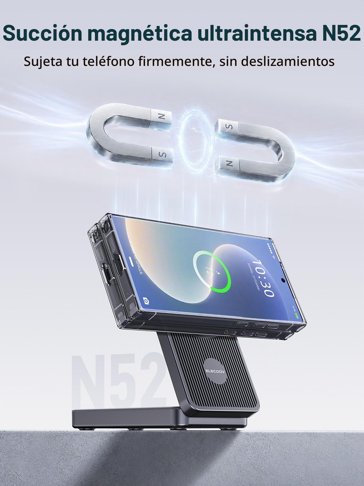 Cargador Magnetico para Samsung, 3 in 1 Cargador Inalámbrico para Viajar | Wireless Charger para Samsung Galaxy S26 Ultra/S25/Z Fold 7/Z Flip 7/Buds, Plegable Base de Carga para Galaxy Watch Ultra/8/7
