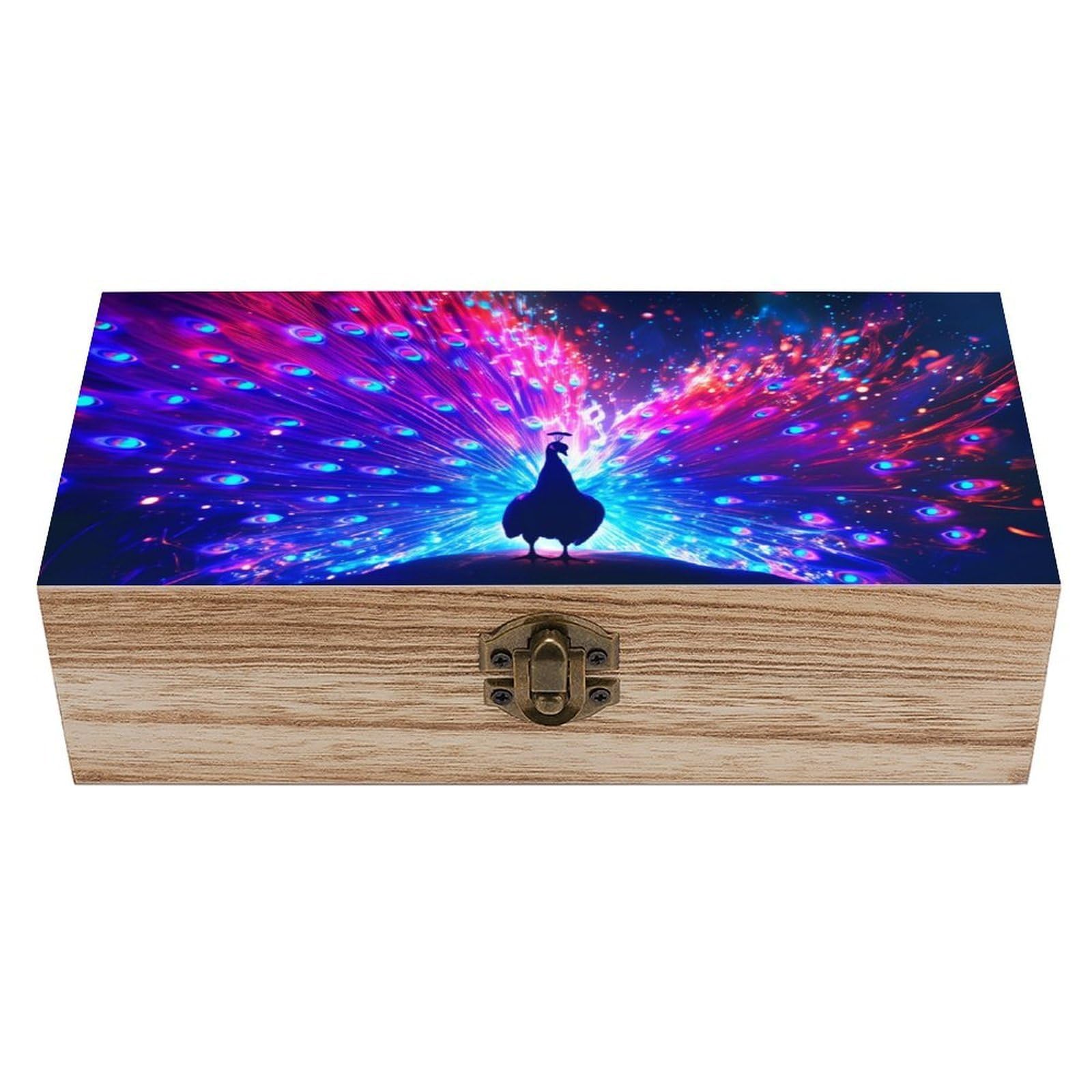 asbwuo Peacock Vintage Wooden Keepsake Box
