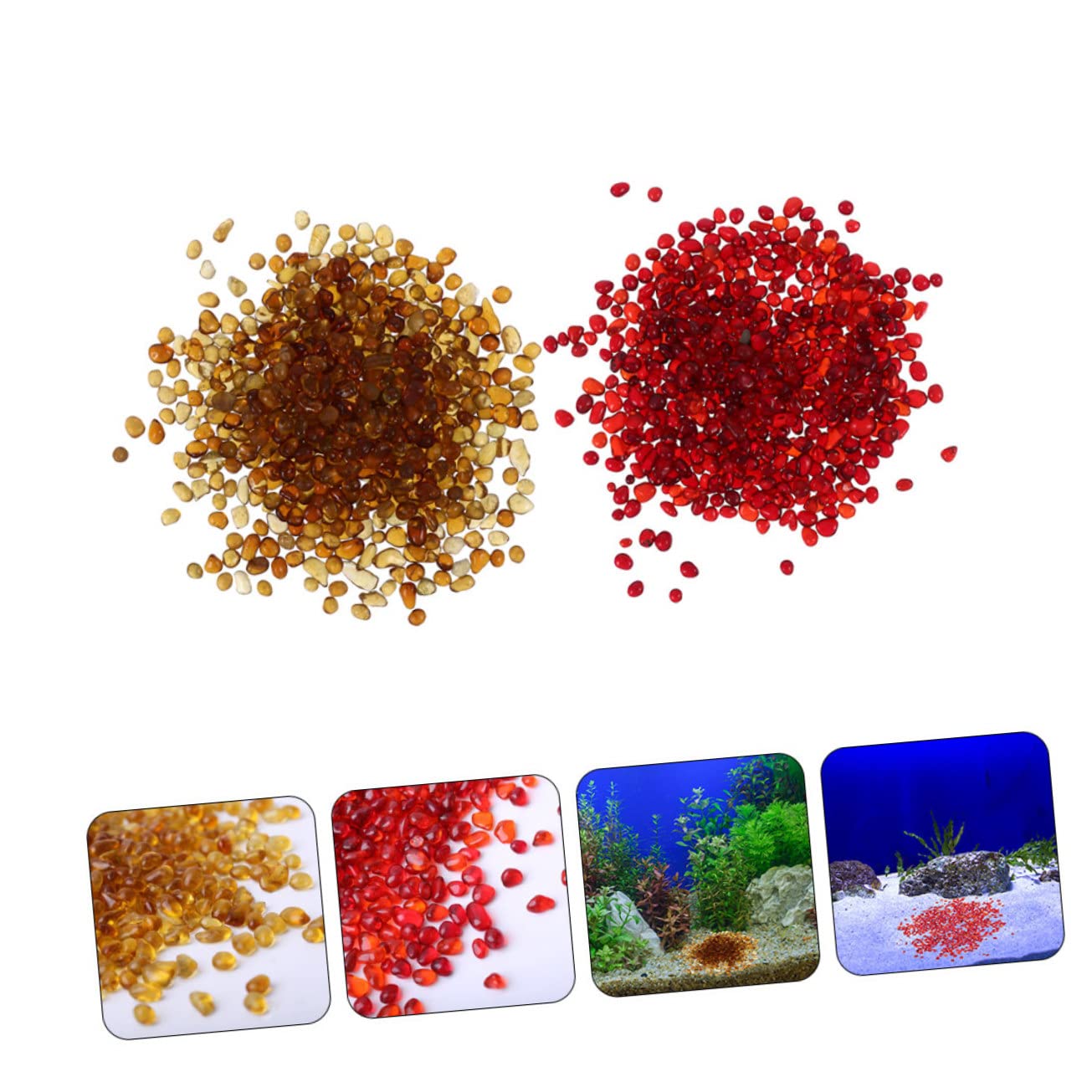 COLLBATH Natural River Gravels Fish Tank Pebbles Colored Sand Bottom Aquarium Substrate 2 Sets Decorative and Easy to Use