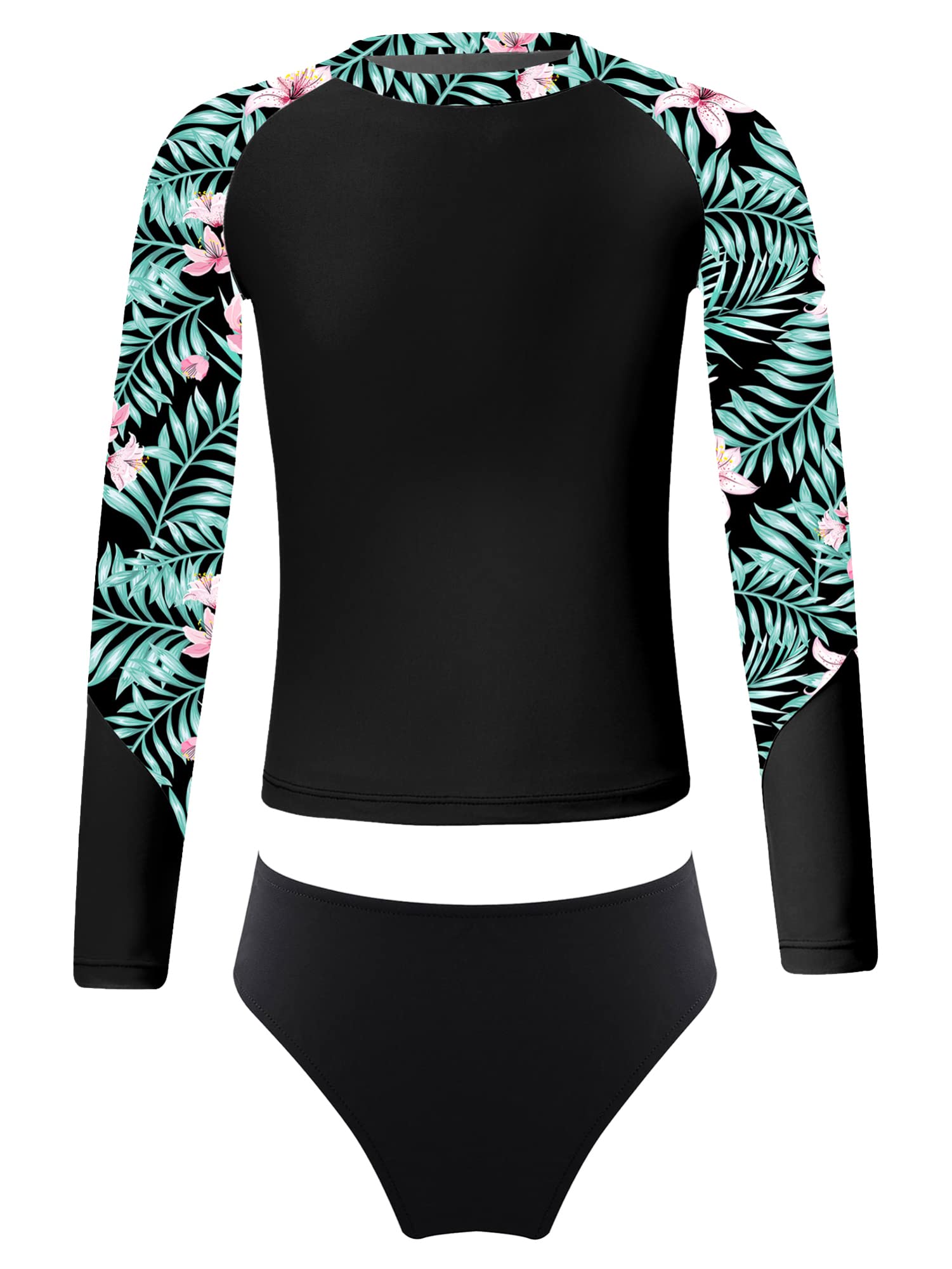 IEFIEL Traje de Baño Protección Solar UV 50 para Niñas Camiseta Larga de Deportiva y Braga Bikini Bañadores Surf Piscina Playa Ropa de Baño 3-16 Años