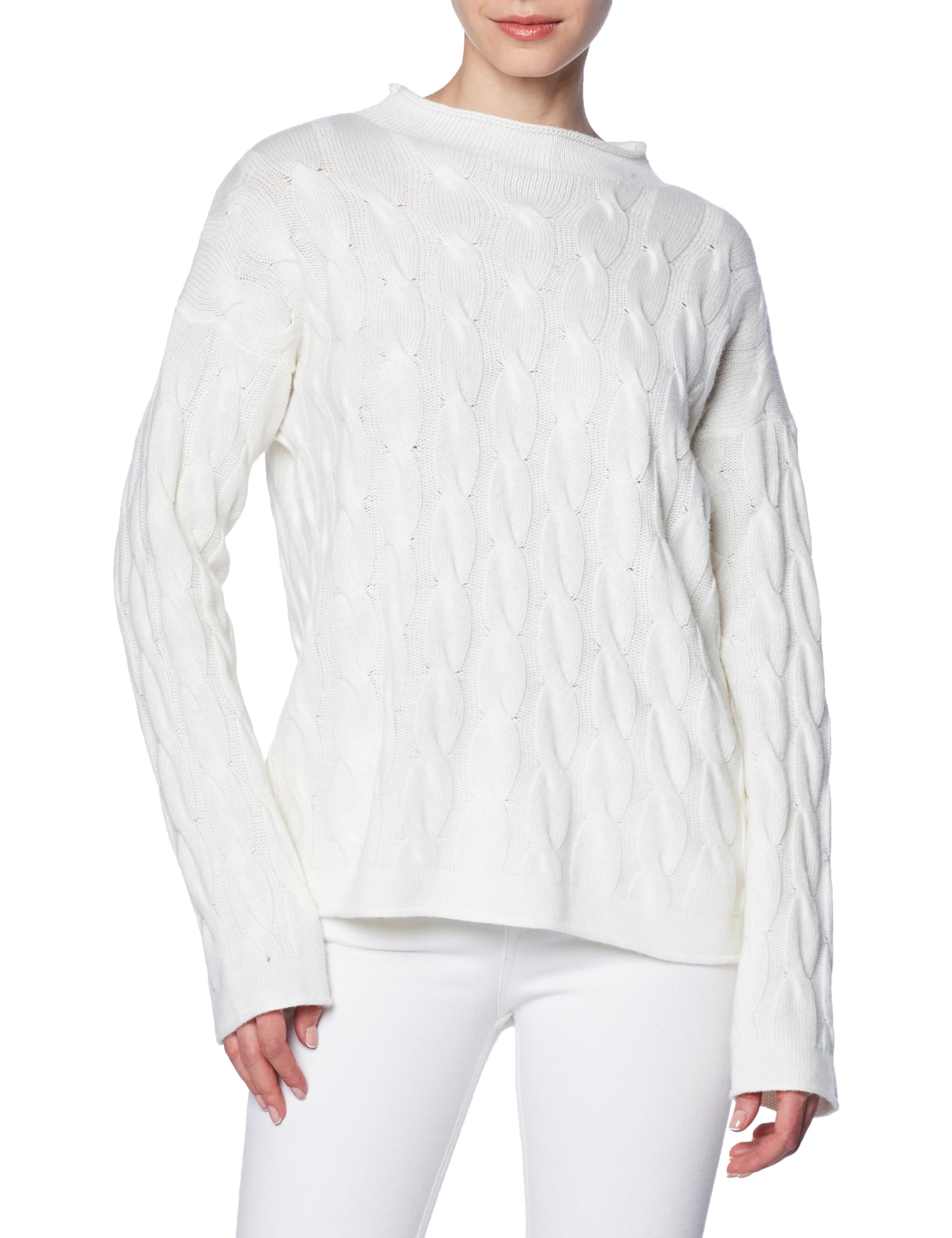 United Colors of Benetton Turtleneck Sweater M/L, White Cream 000, XL
