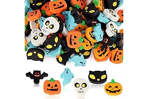 Halloween Erasers for Kids Bulk, 50 Pcs Large Pencil Eraser Toppers Halloween Party Decoration
