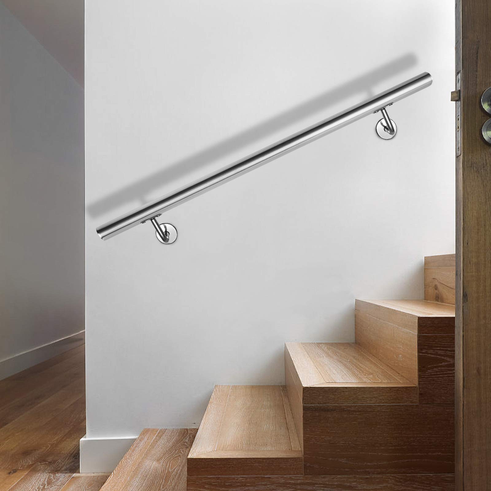 UISEBRT Poręcz ze stali nierdzewnej, 120 cm, poręcz schodowa, poręcz ścienna do użytku wewnątrz i na zewnątrz, na schody, balkon (120 cm)