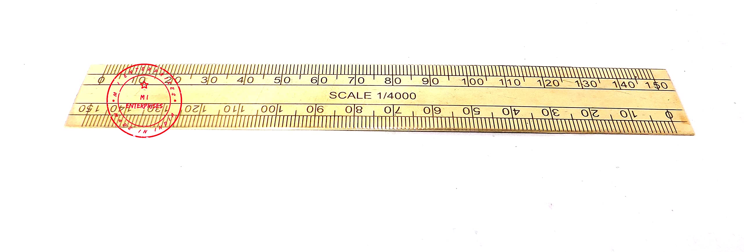 Buy M I Brass Scale 6 inch With 1/4000 Scaling & Engraving Marking