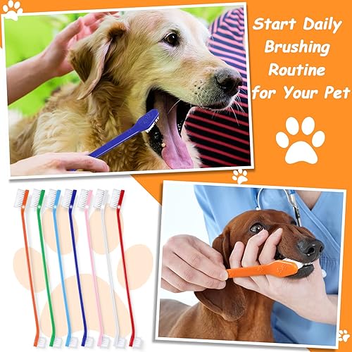 Miniatura 4 de Cepillo de dientes para perros, 70 piezas, cepillo de dientes suave para perros, cepillo de dientes de doble cara para cachorros, cepillo de dientes