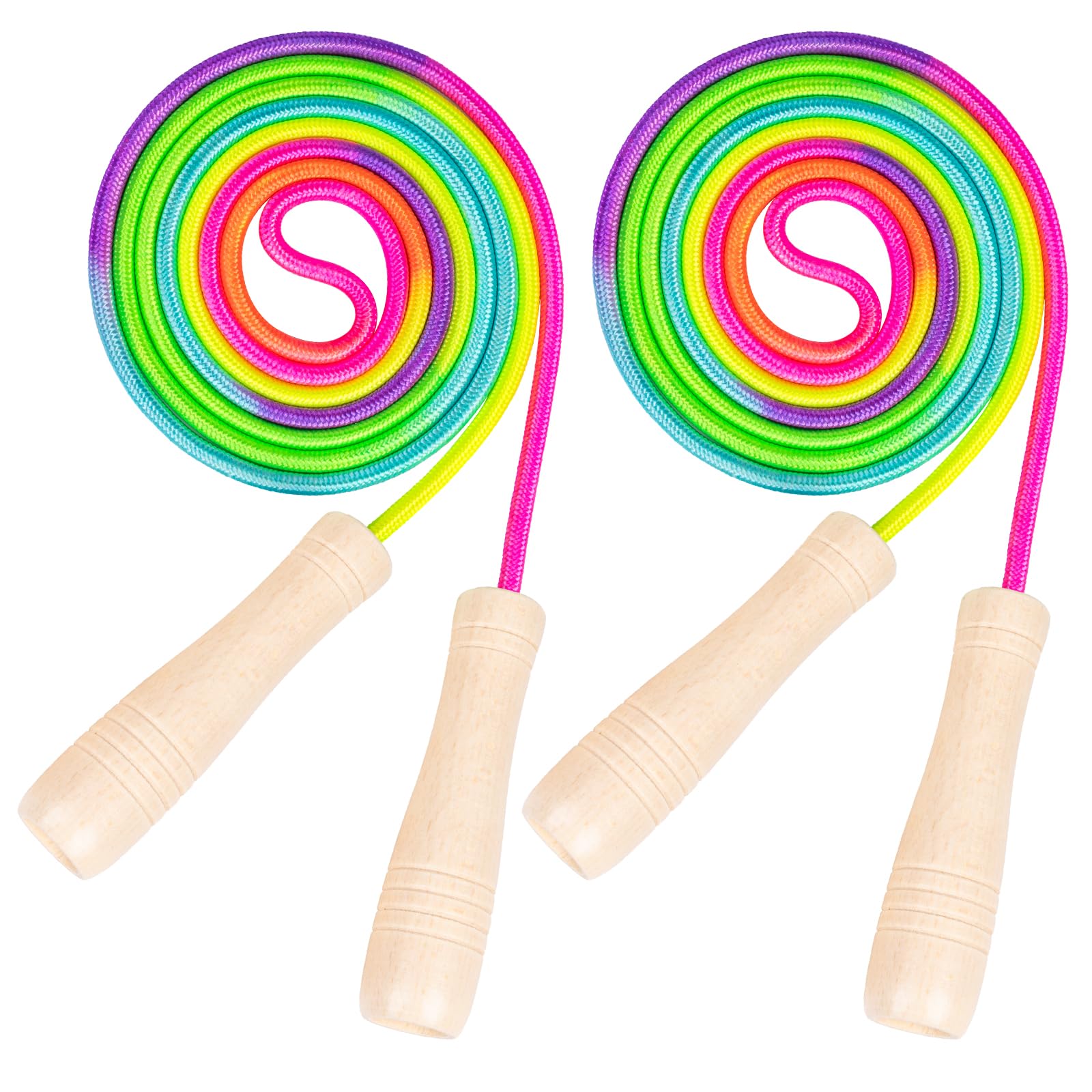 LUMITERRA 2pcs Enfant Sauter, 6M Couleurs Sauter, Corde à