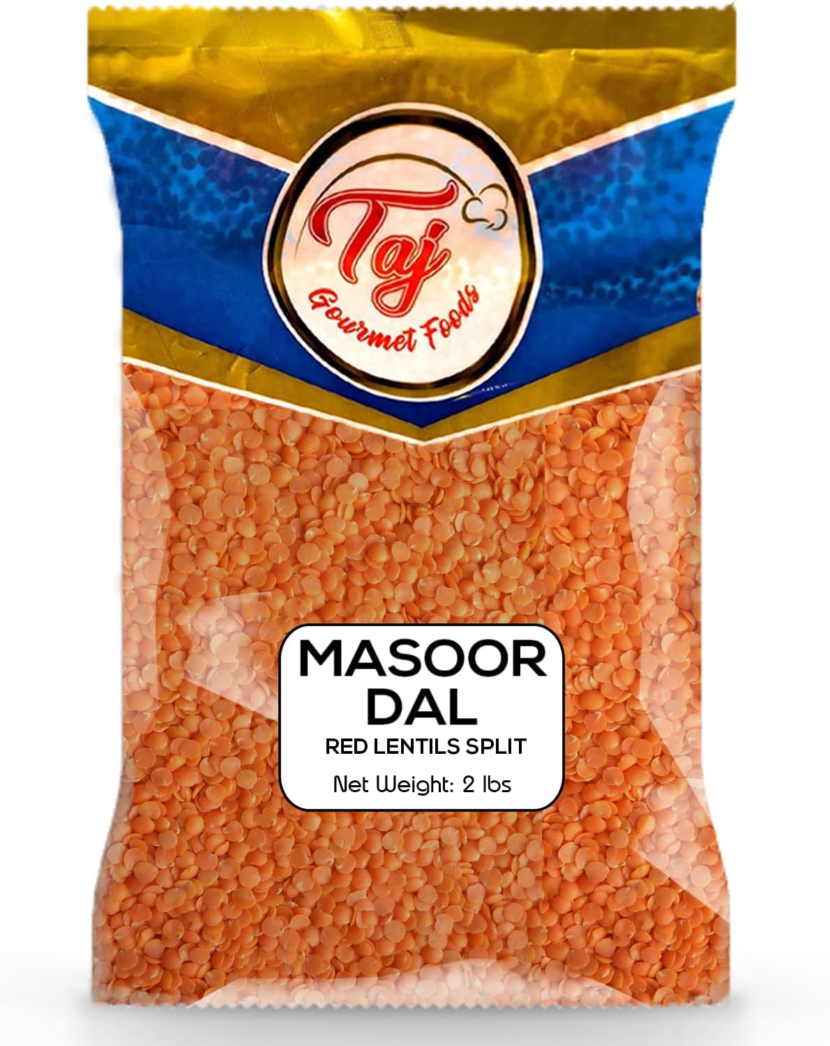 TAJ Premium Indian Masoor Dal, Red Lentils (2-Pounds)