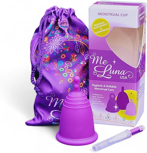 Copa menstrual más personalizable con mango de tallo  MeLuna Me Luna  Cómodo vaso reutilizable  Almohadilla de tampón alternativa para todo tipo de