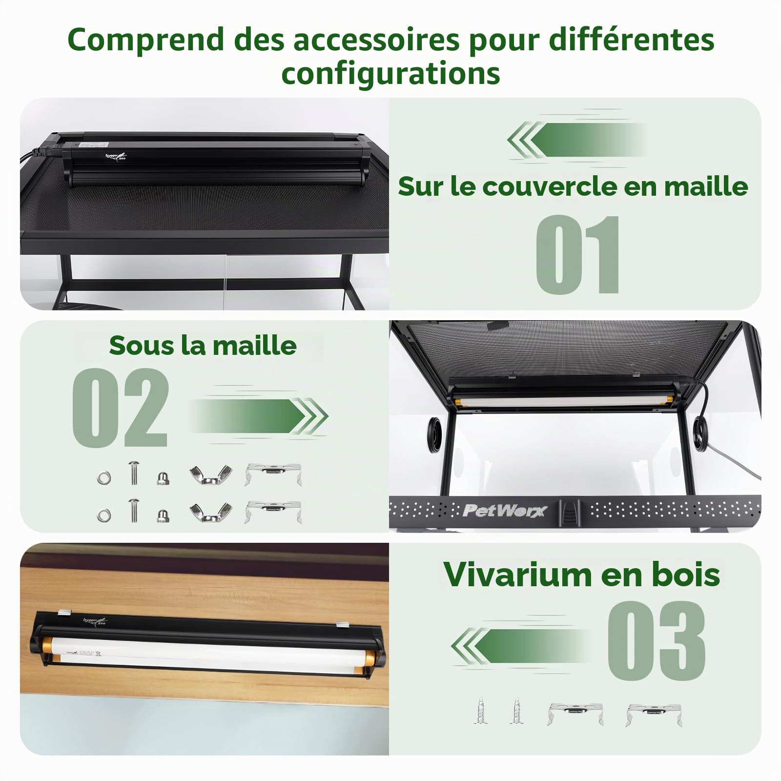 24W UVB lamp terrarium lumière T5 Lampe UVB 10.0 22" Kit combo d'éclairage | HO 10% UVB & 30% UVA UVB Light avec barre de lumière de désert reptile lampe UVB pour tortue dragon barbue léopard gecko tank