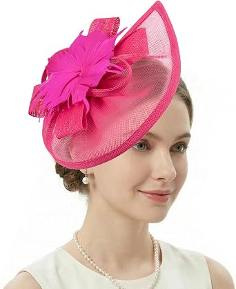 DRESHOW Women Fascinator Hats Tea Party Hat Vintage Pillbox Hat Headband for Cocktail