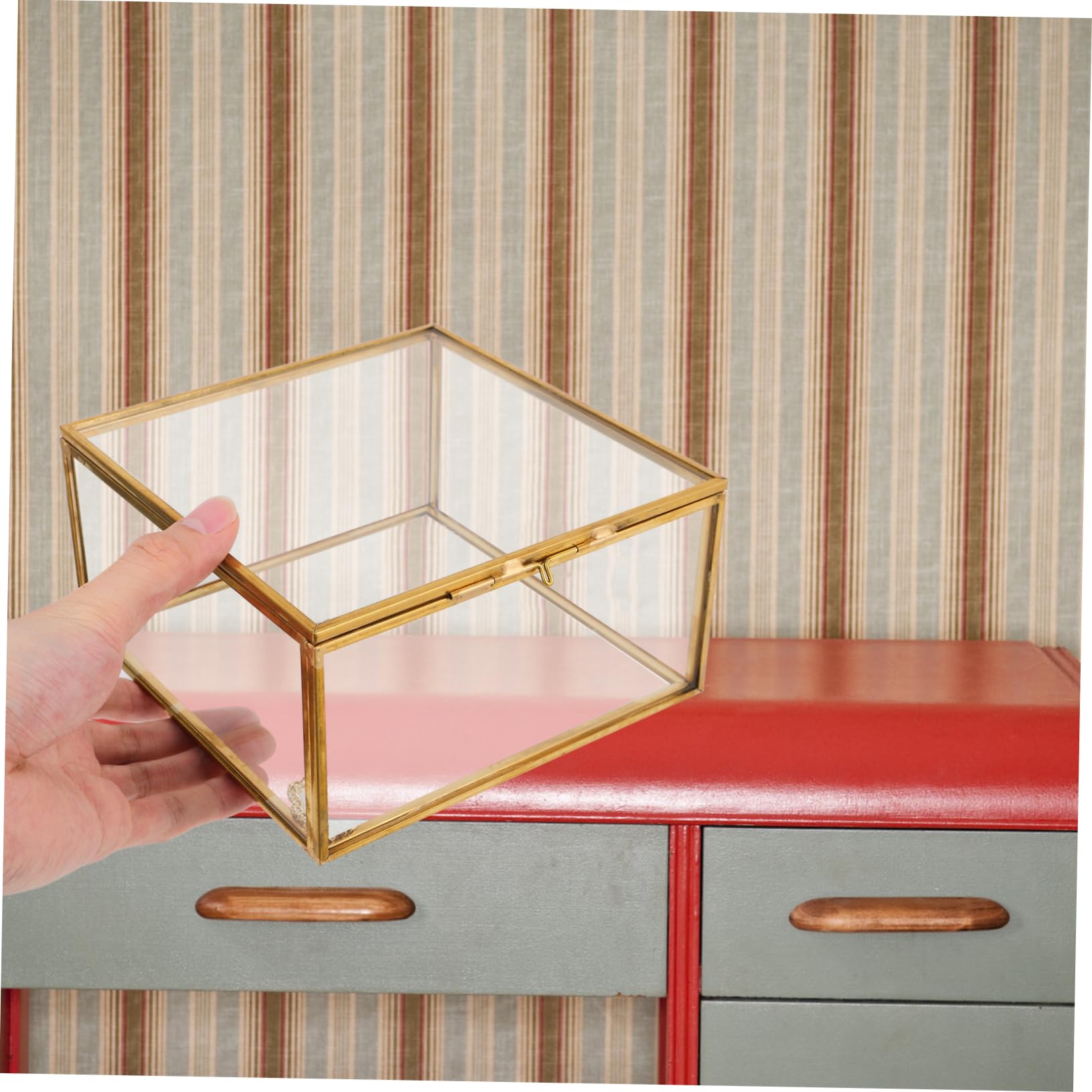 Caja De Almacenamiento De Joyería De Transparente Organizador Decorativo Para Accesorios Caja Lidded Para Exhibición y Almacenamiento De Bisutería y Cosméticos