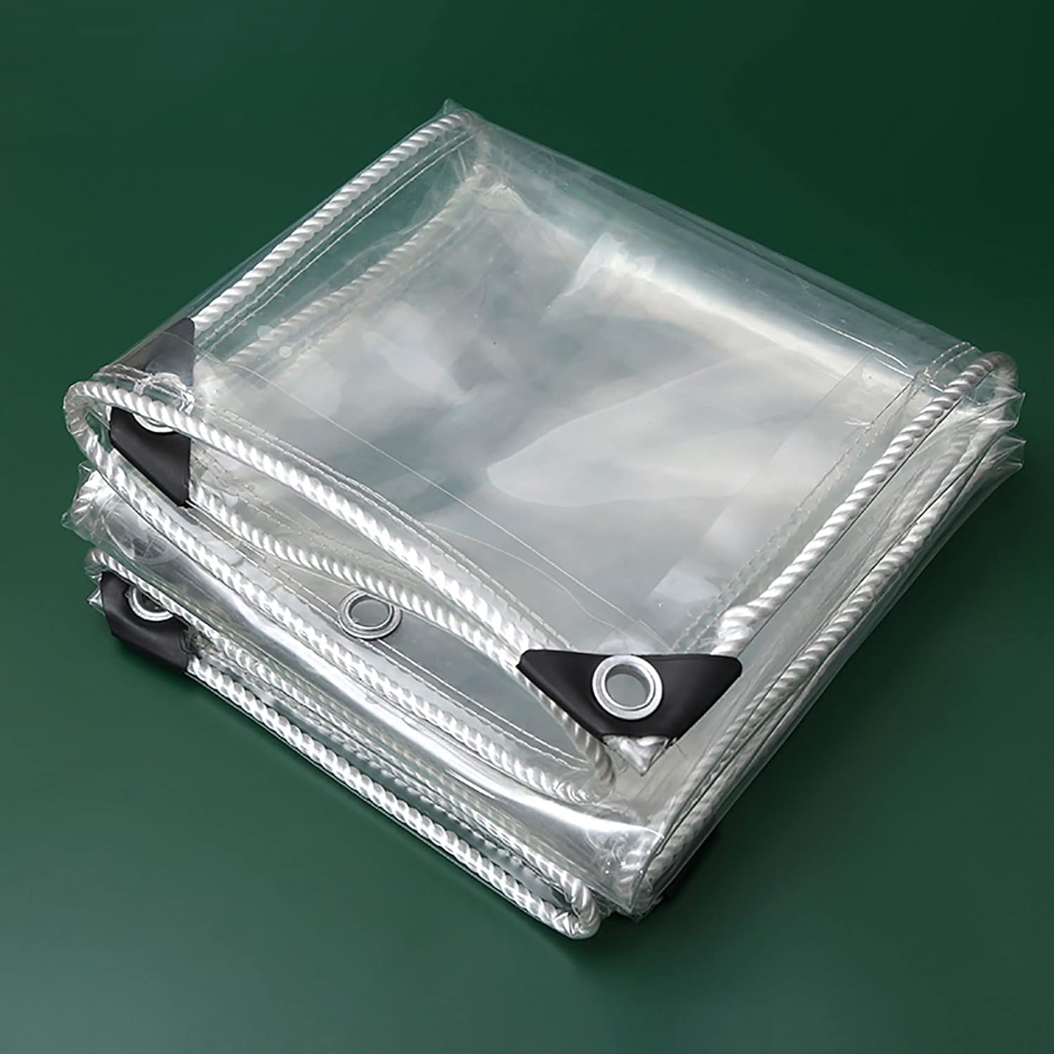 Waterproof Transparent Tarpaulin,Clear Tarps,Heavy Duty Anti-Aging Insulation PVC Soft Glass Tarpaulin with Eyelets,Thicken Clear Soft Glass Balcony Rain Curtain,for Garden Furniture Plants