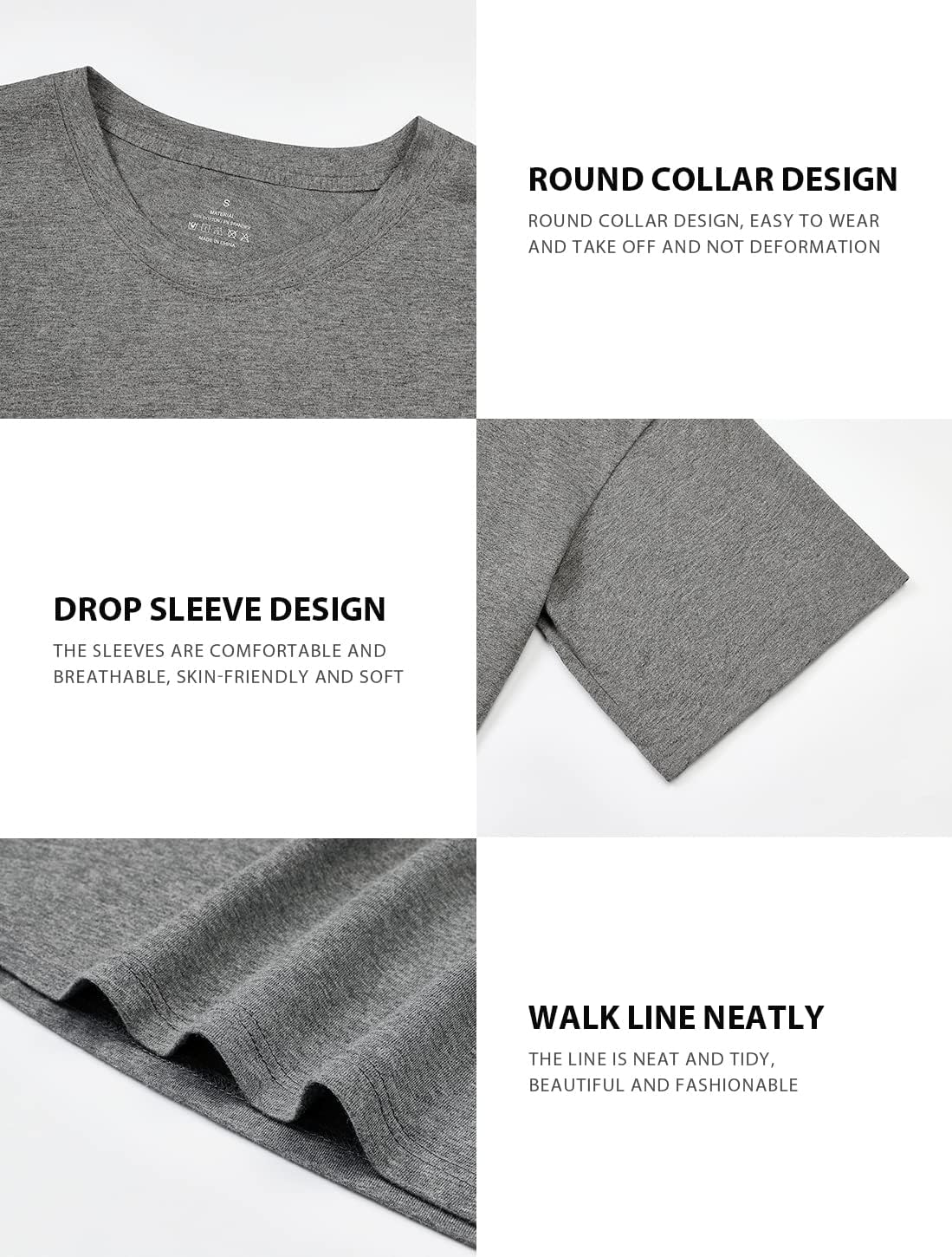 Cosy Pyro 4-Pack Women's Cotton Crop T-Shirts Short Sleeve Solid Cropped Athletic Top Round Neck Casual Workout Yoga Tees - Image 7