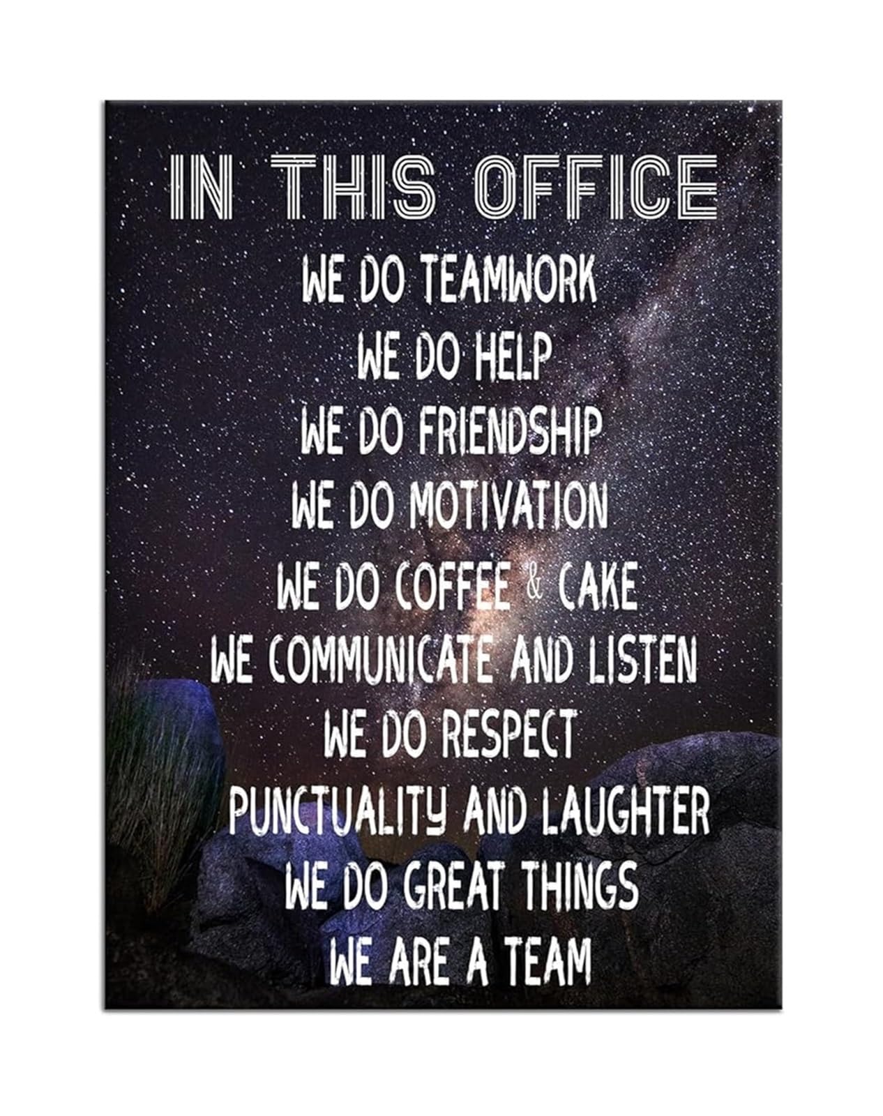FNYUVNFAF Ready to Hang Canvas Wall-Art Office Teamwork Motivational Poster Inspirational Quotes for Home Office Unframed,12x18inch(30x45cm)
