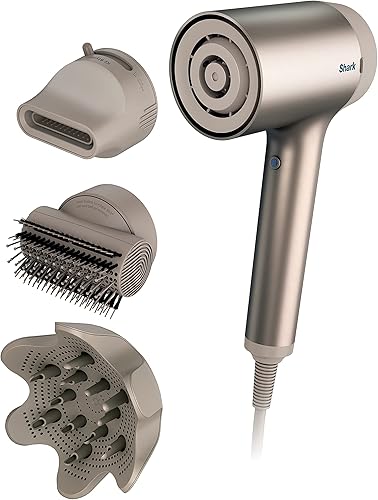 Miniatura 1 de Shark HD120BRN - Secador de soplado HyperAIR de secado rápido con concentrador IQ 2 en 1, cepillo de peinado y accesorios de difusor profundo que