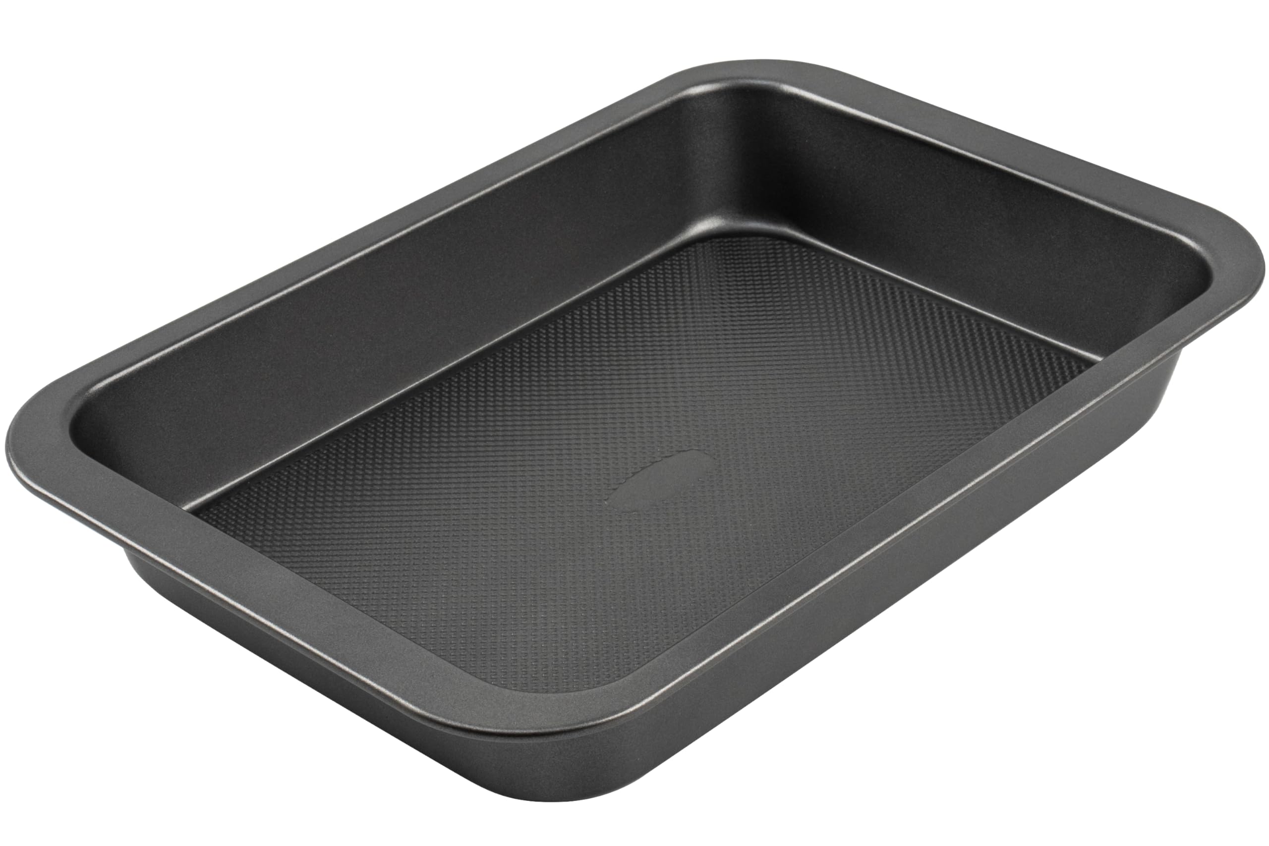 Molde rectangular para tartas, antiadherente, para pasteles, pan, brownie o lasaña, resistente con patrón de textura de diamante y agarres anchos