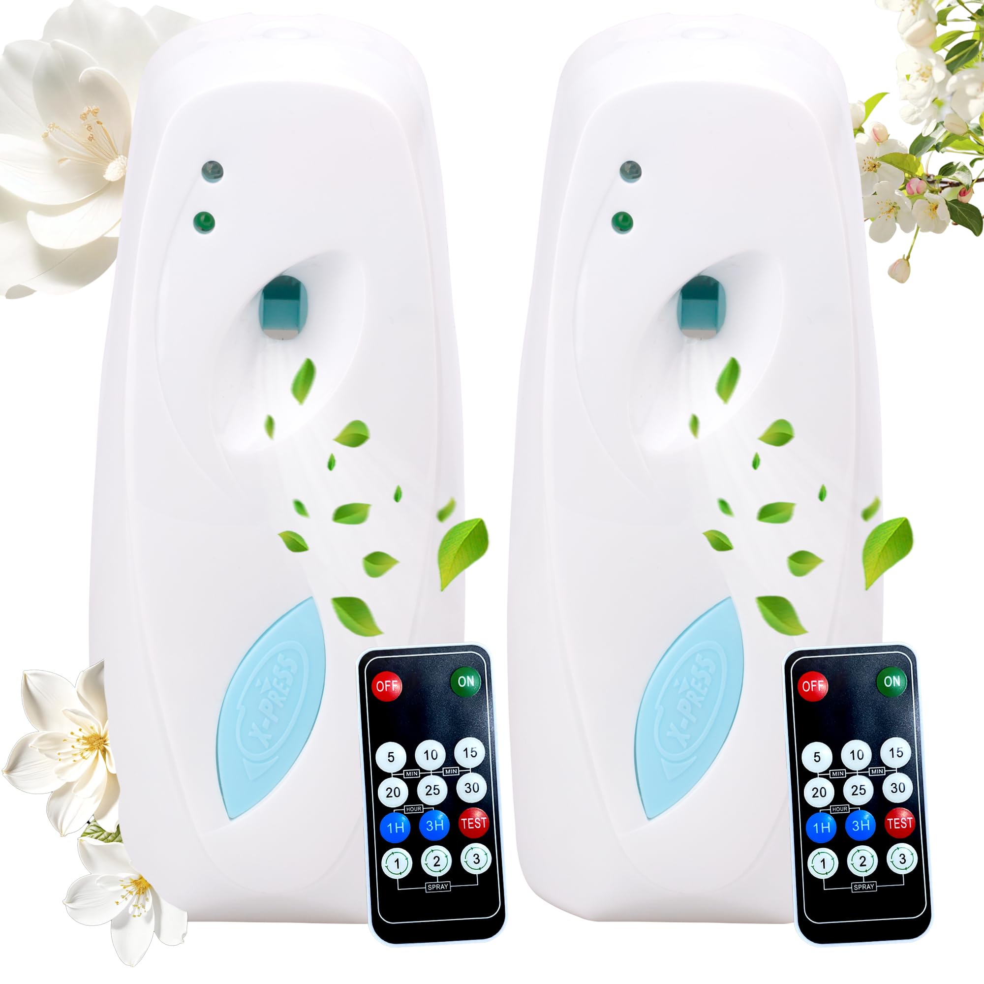 Photo 1 of (2-pack) Automatic Air Freshener Spray Dispenser, Wall Mounted or Freestanding Sprayer Holder, Multiple Time Settings, Commercial and Hotel, Bathroom, Office etc (Black, 1120M)