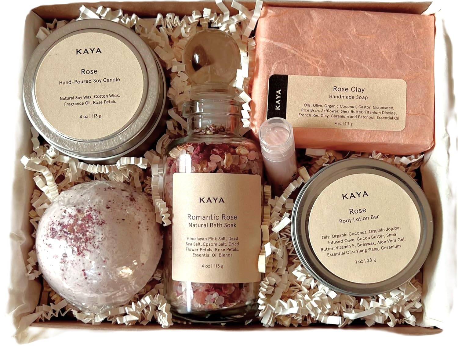 Rose Bath and Body Gift Set | Handmade, All Natural | Spa Gift for her | Gift for MOM