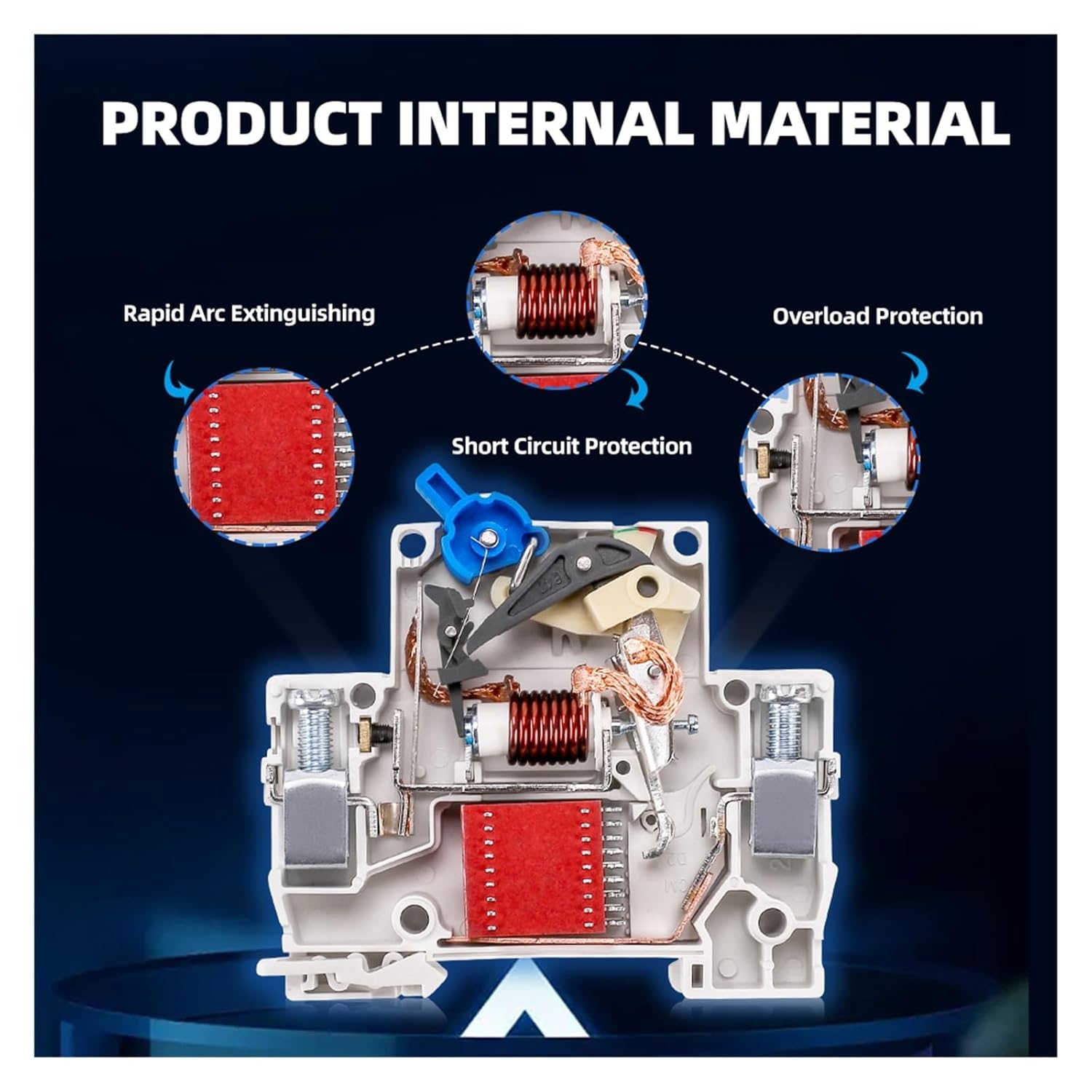AC MCB 1P 2P 3P 4P 230V 400V 6KA Mini Circuit Breaker Air Switch 10A 16A 20A 32A 40A 50A 63A Overload Short Circuit Protect