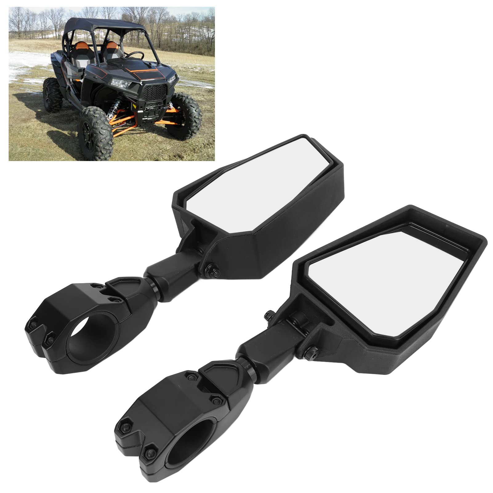 Rétroviseurs Latéraux UTV Réglables à 180 Degrés avec Pince de 1,75 Pouces de Remplacement 800 900 1000 XP Street Legal Lar Pla de Vision