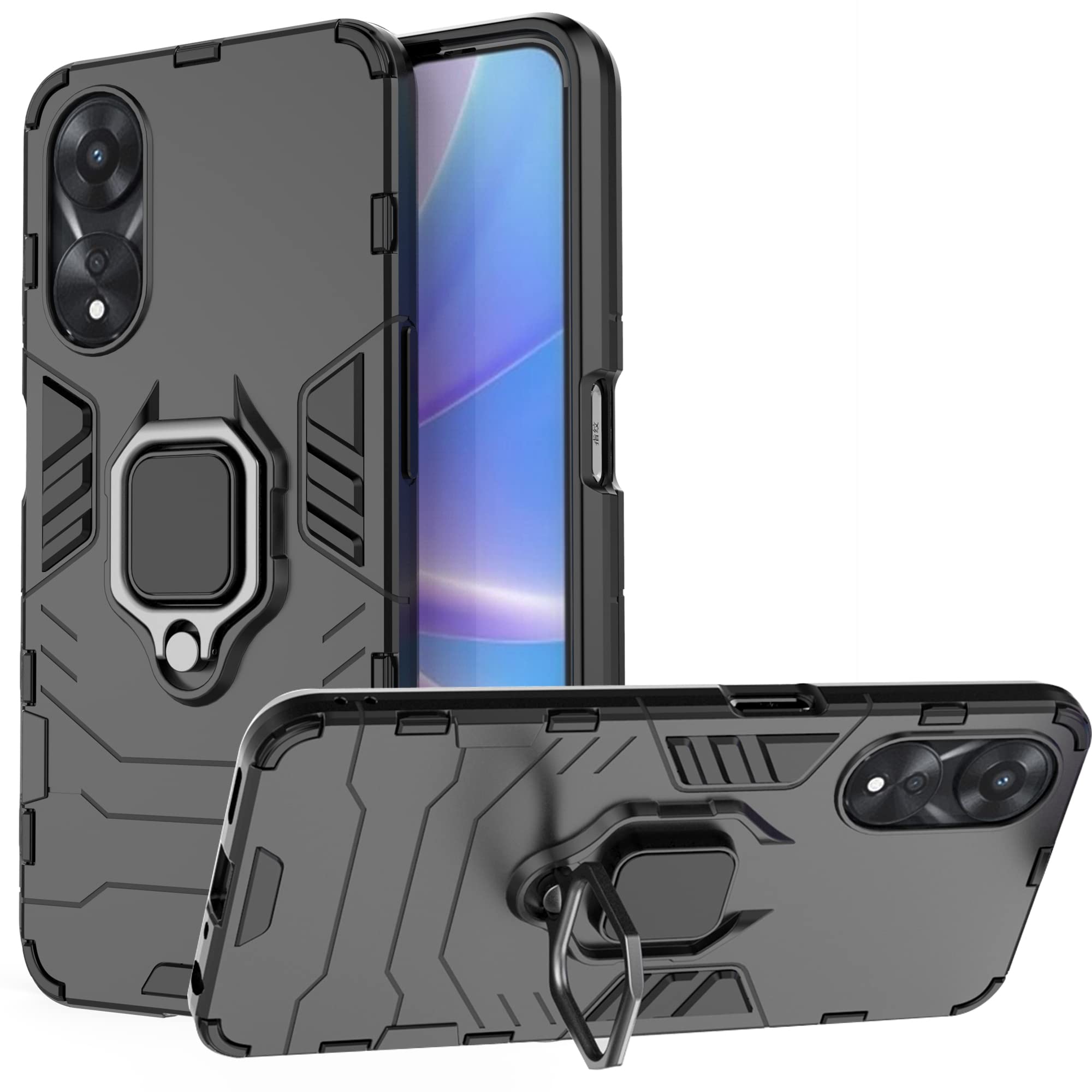 Funda Oppo X5 Pro ESTH® Funda Para OPPO Find X5 Pro 5G Con 2 Piezas Protector De Pantalla, Giratorio Soporte De 360°, Compatible Con Soporte Magnético Para Coche, Carcasa Negro Oppo Find